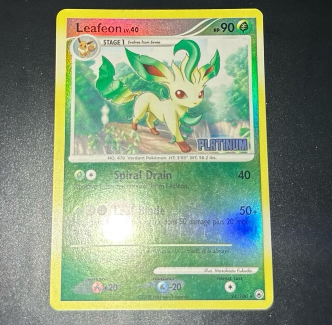Leafon Platinum Burger King Promos Stamped 24/100 Rare year 2008 reverse holo hp