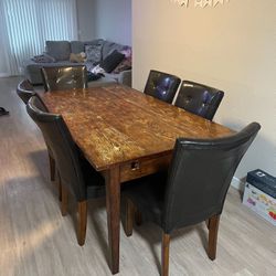 Real wood dining table And Chairs 