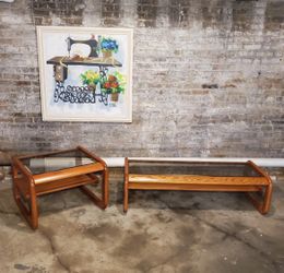 Vintage MCM Lou Hodges coffee table and end table - READ