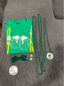 Saint Patrick’s day shirt and accessories lot- 8 count