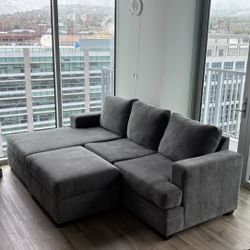 Living Spaces Sofa + Ottoman 