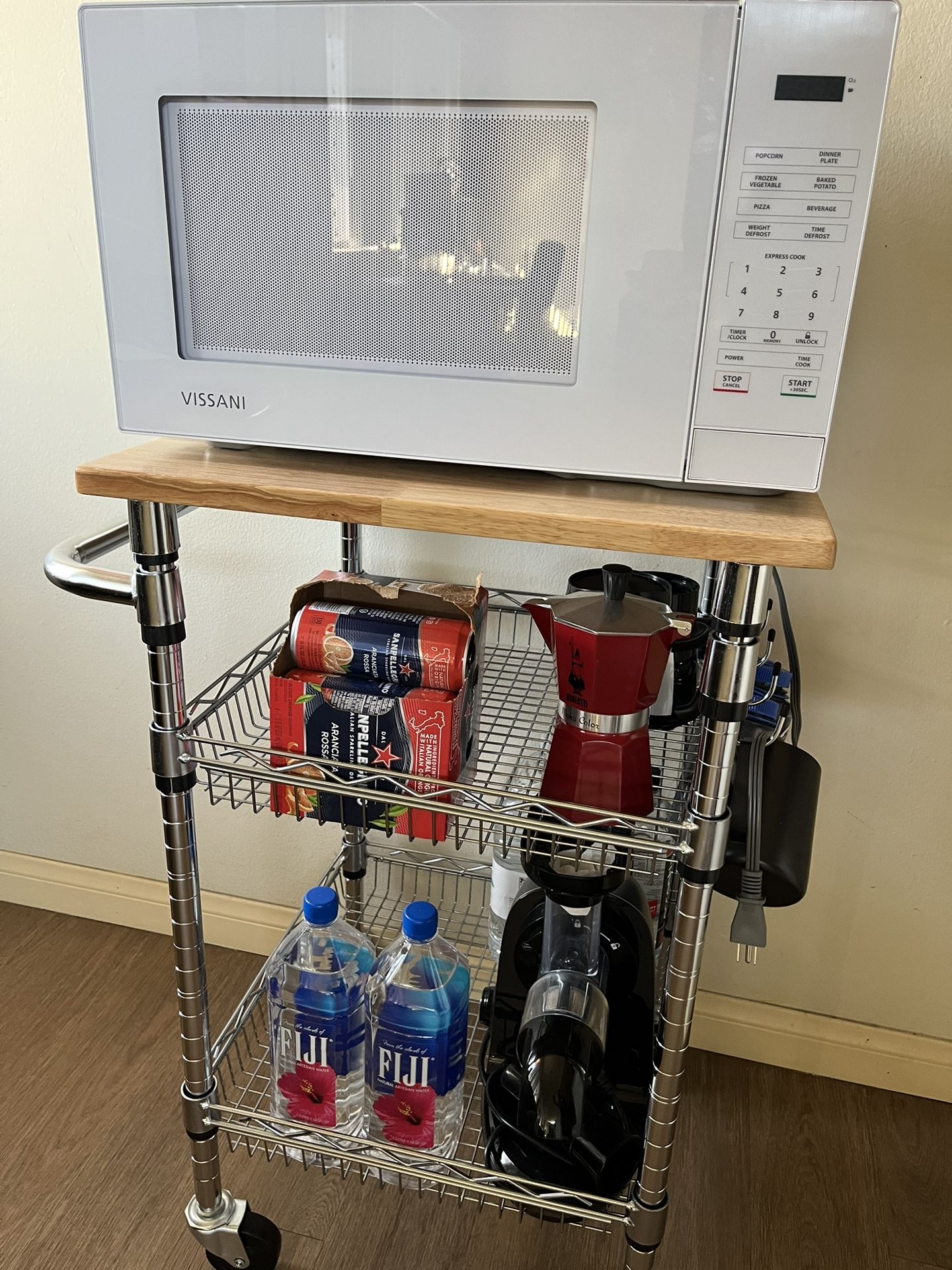 Microwave and Cart