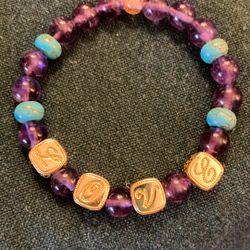 Amethyst & Howlite “LOVE” bracelet 
