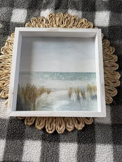 Wood frame Beach Scene Art