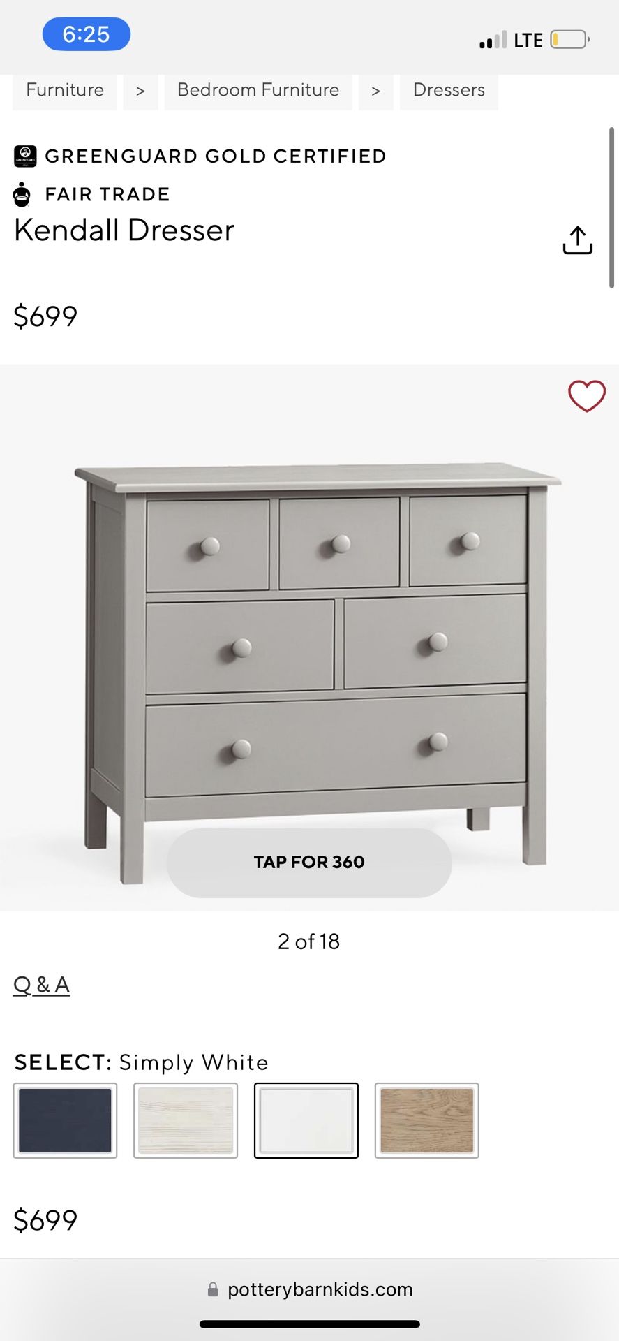 Pottery Barn Baby Dresser With Changing Top