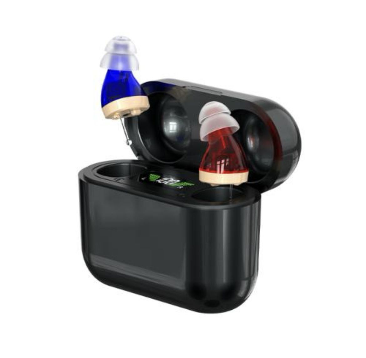 GM-912 Digital Hearing Aid Sound Amplifier With Digital Display Charging Compartment(Red Blue+Black Compartment)