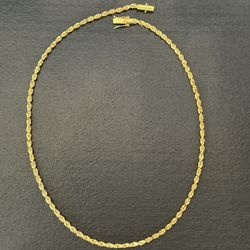 22k Gold Diamond Cut Rope Chain