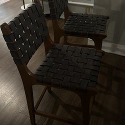 Giovana Faux suede strap counter chair