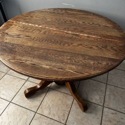 Solid Wood Table With Expansion 24” Insert