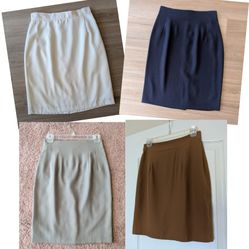 Classic Pencil Knee Length Skirt Bundle Great For Work Business Or Office Job