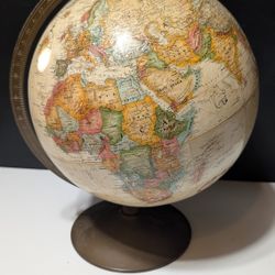 Vintage Replogle 12" World Classic Series Globe with Metal Base – USSR Era Map

