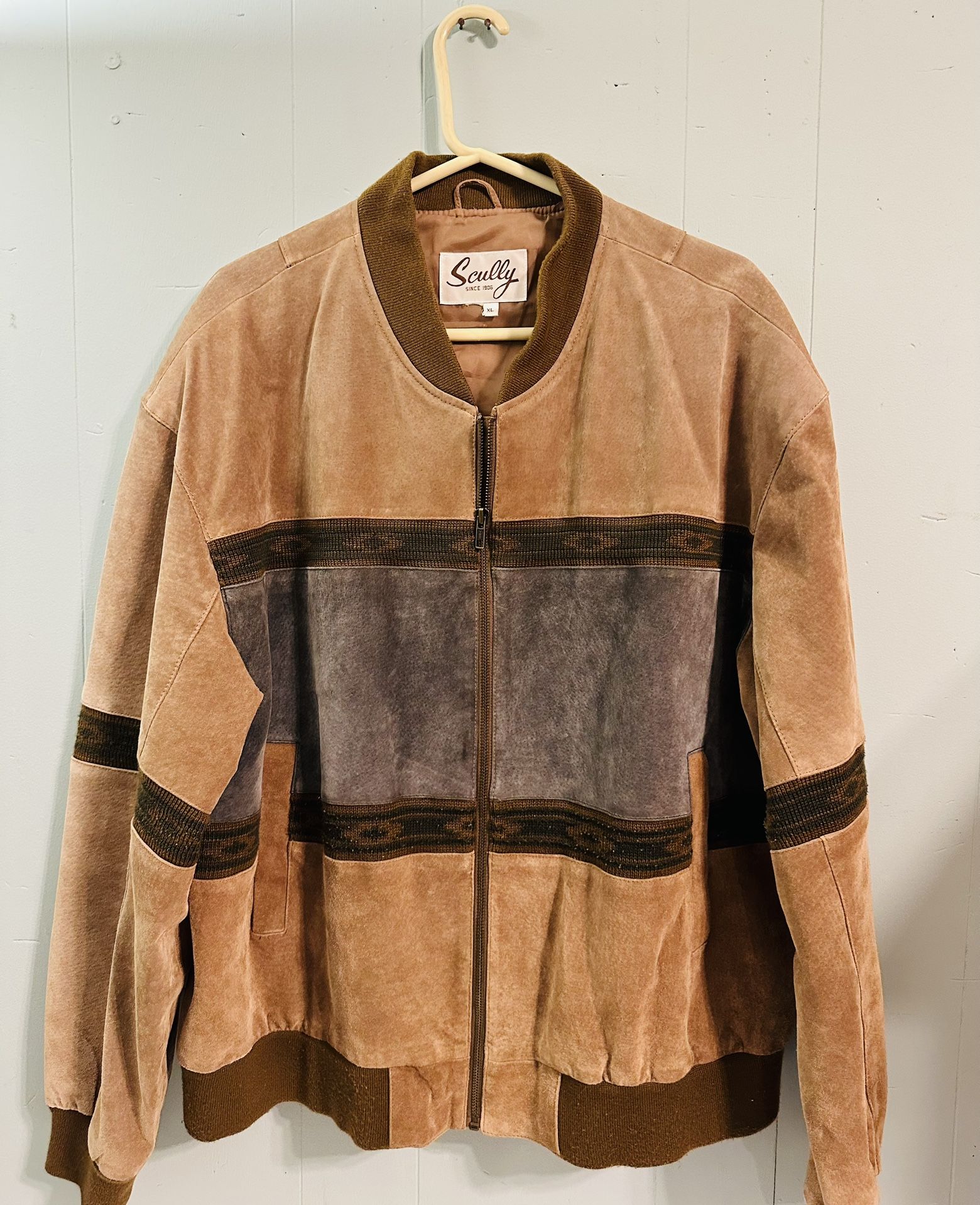 Vintage 1979 Scully Brown Aztec Cowboy Leather Jacket