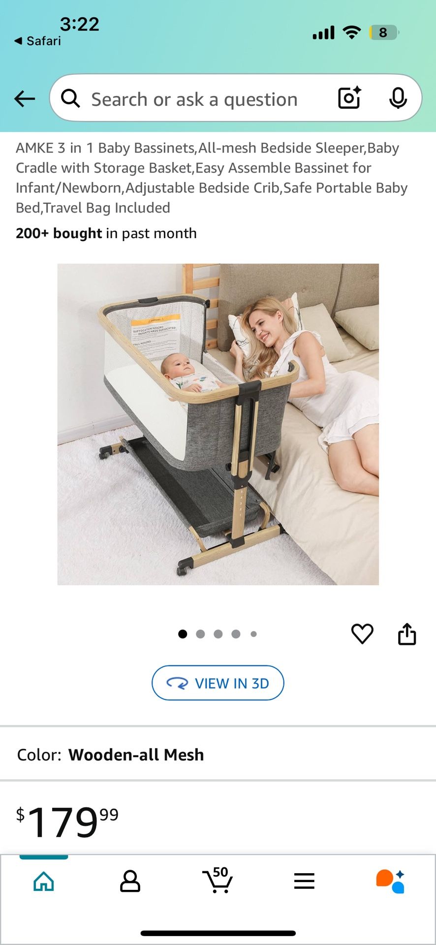 AMKE bedside baby bassinet