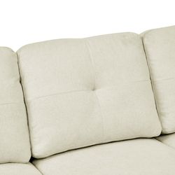 74 Wide Upholstered Tufted Sofa with Wooden Base Frame