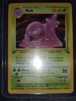 Muk 13/62 Fossil Set 1st Edition Holo Pokémon Card
