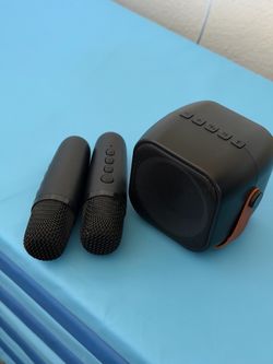 Mini Portable Bluetooth Karaoke Machine with 2 Wireless Microphones
