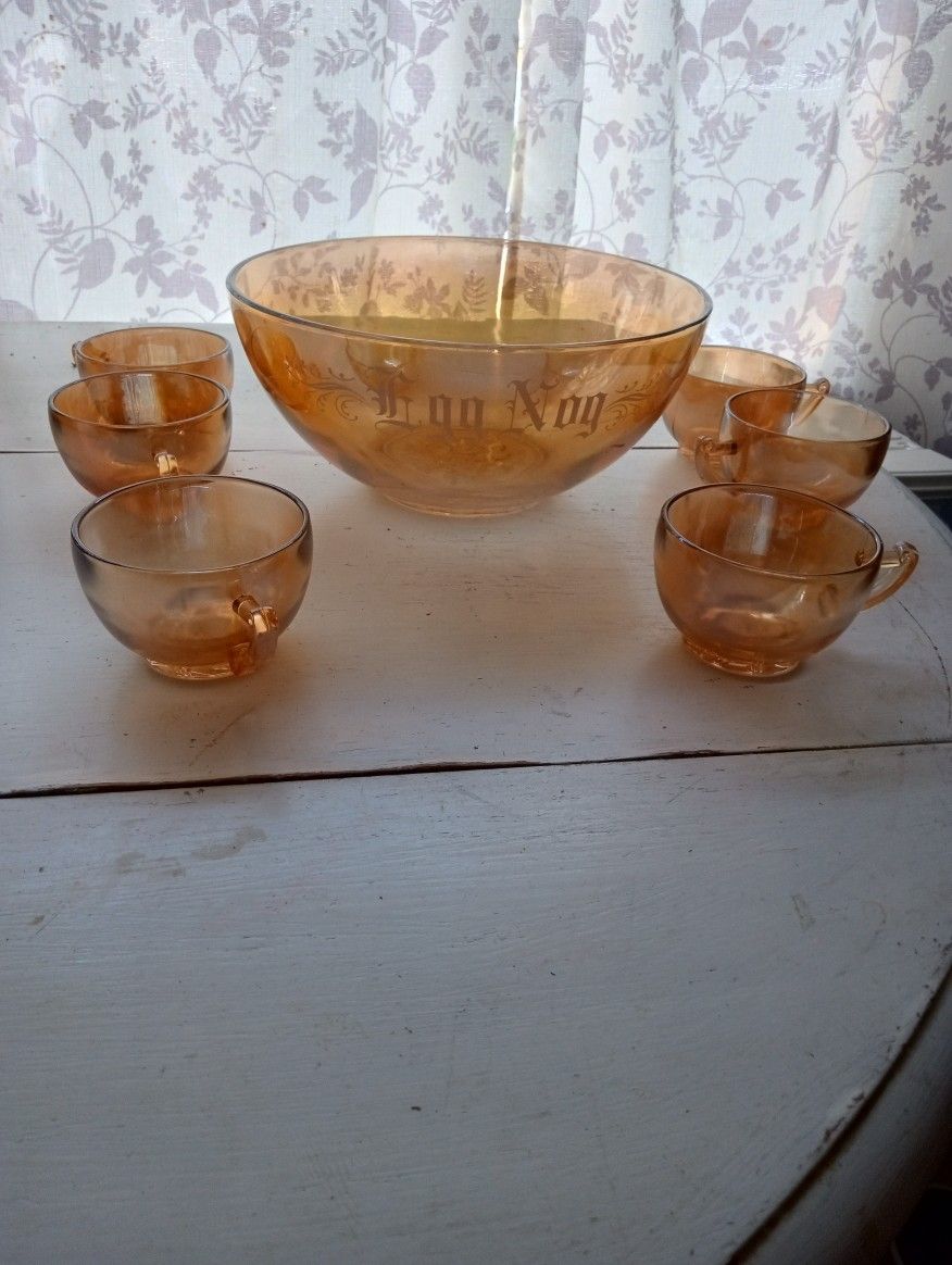 Eggnog Punch Bowl 1950s Marigold