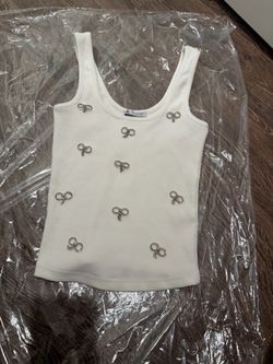 Zara Tank top white w bows