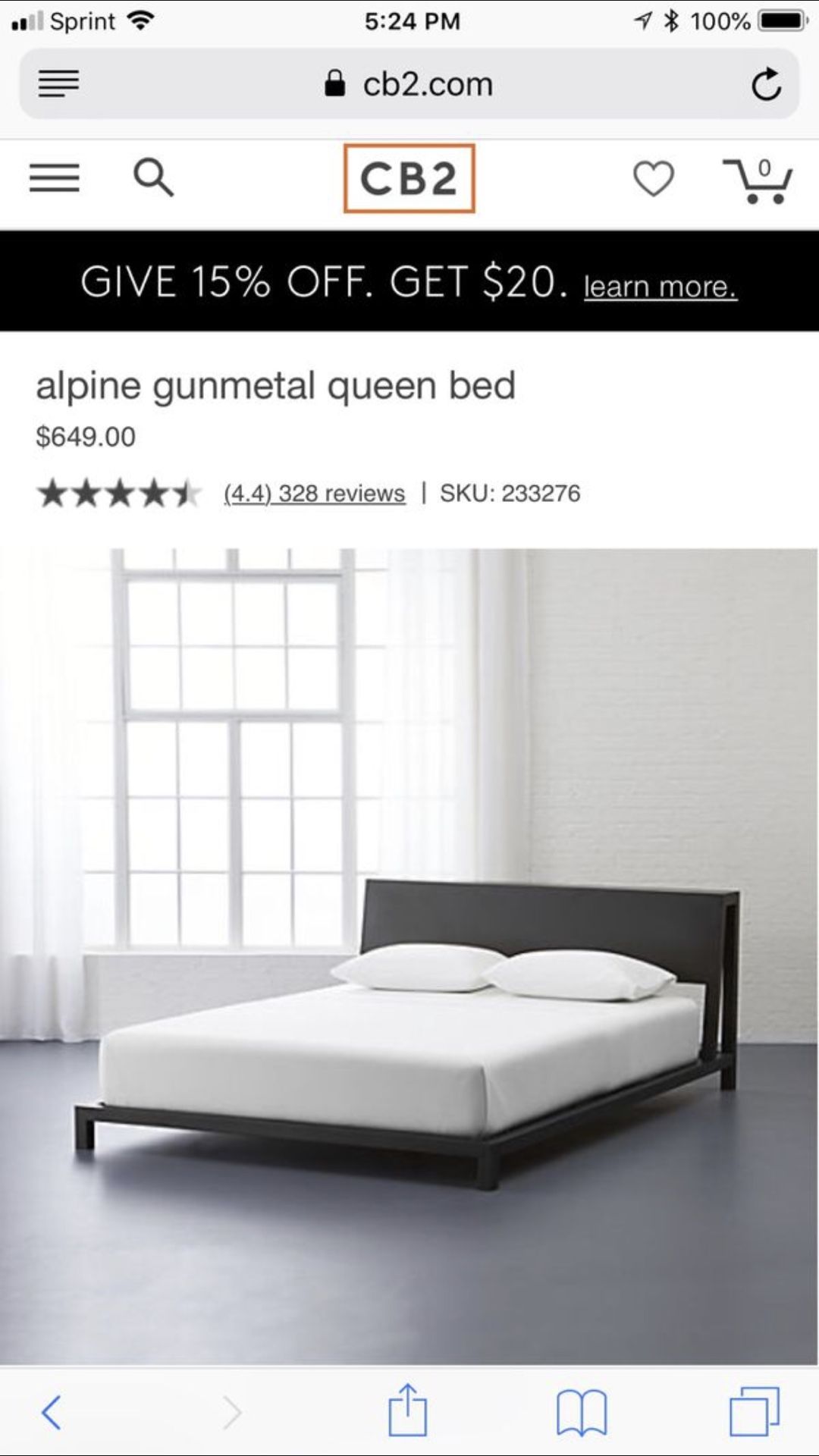 CB2 Crate and Barrel platform bed