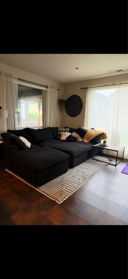 Modular sectional black couch