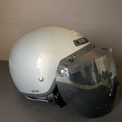 ZRP-2M ZR1 Small Grey Drifter Dot Motorcycle Helmet with Face Shield & Sun Visor