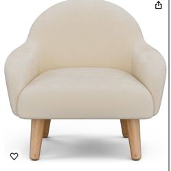 New White Velvet Kid Chair 