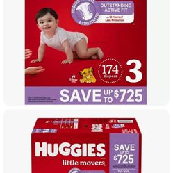 Huggies Little Movers Diaper, Size 3 - (174 Count)