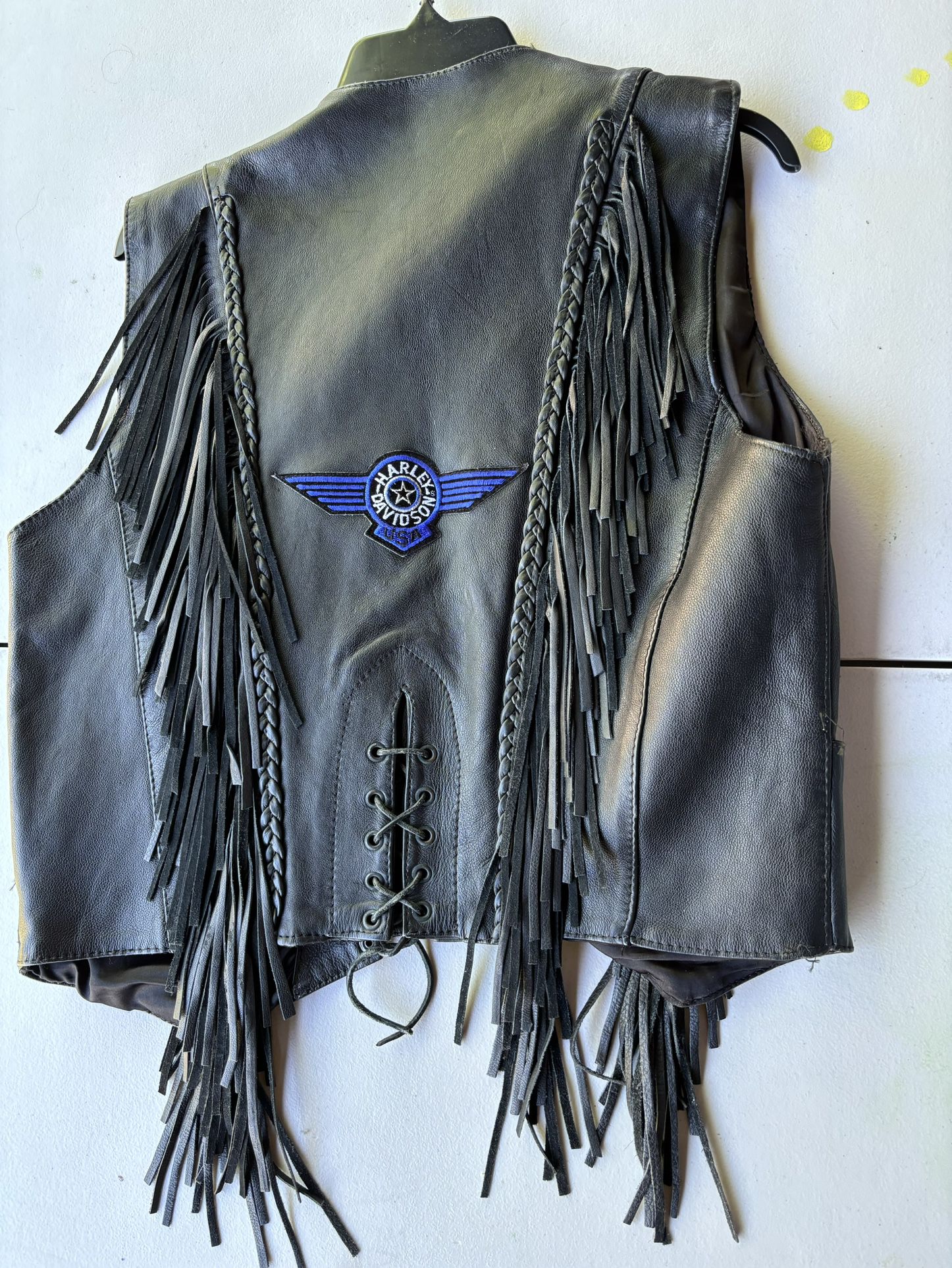 Fringed Leather Motorcycle Vest For Women