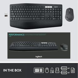 Logitech MK850 Performance Wireless Keyboard and M720 Triathlon Mouse Combo USB Bluetooth, Pair up to 3 device