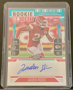2024 Panini Contenders Optic Jaden Hicks Rookie Ticket Autograph Teal #19/99