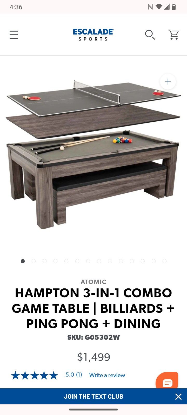 3 In 1 Pool Table 7ft New In Box Dining Table Plus Billiard Pool
