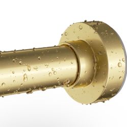Gold Shower Curtain Rod 34-82 Inches(2.8-6.8ft) Never Rust Adjustable Shower Rod Spring Tension Non Slip No Drilling Shower Rods for Bathroom Garland 