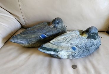 Vintage Duck Decoys Sport Plast Carry Lite Mallard Italy Pair