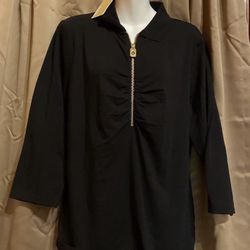 💕Authentic Michael Kors Black Basic Blouse Size XL