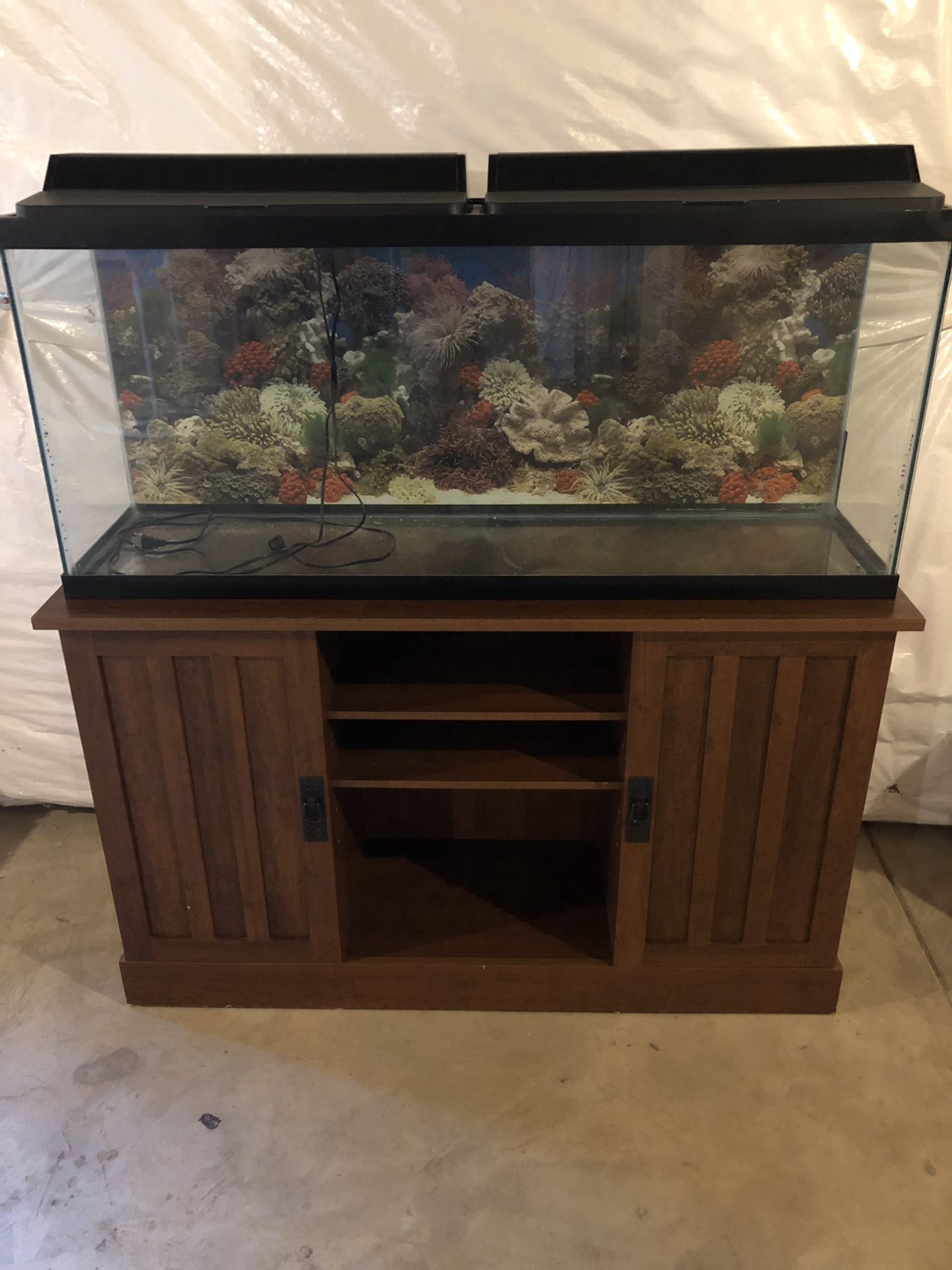 Fish tank, Cabinet, and lots of accessories!