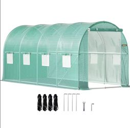 20x10Greenhouse for Outdoors, Large Walk-in Upgraded Galvanized Metal Frame, Mesh Door Screen Window Improved Zipper Tunnel Hoop for Garden Pla
