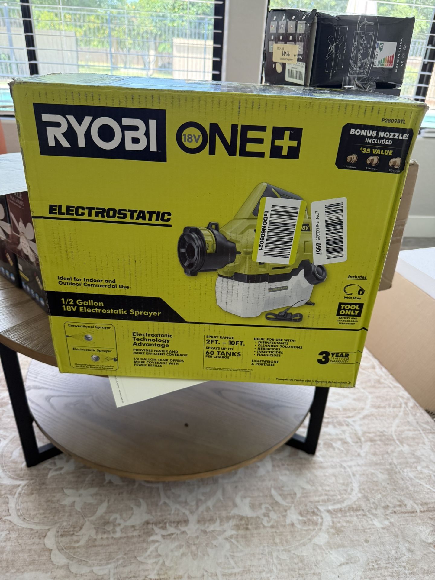 New Ryobi One+ 18V Cordless Electrostatic 0.5 Gal Sprayer (Tool Only)