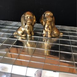 Vintage Brass Dog Puppy Paper Weights