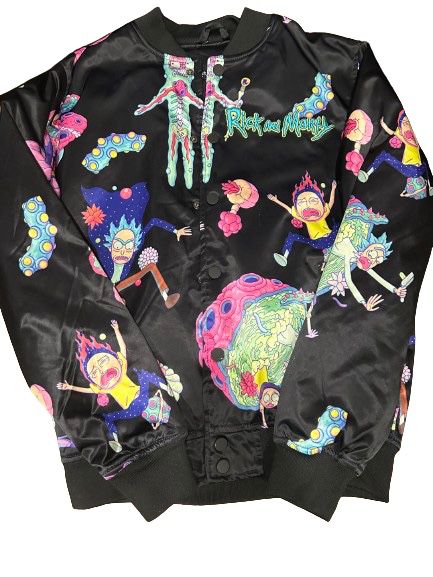 Rick And Morty Satin Leather Jacket