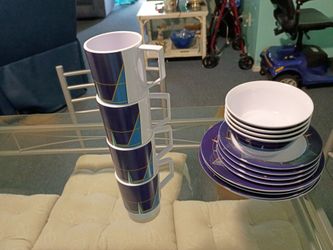 Nautical themed service for melmark like dinnerware