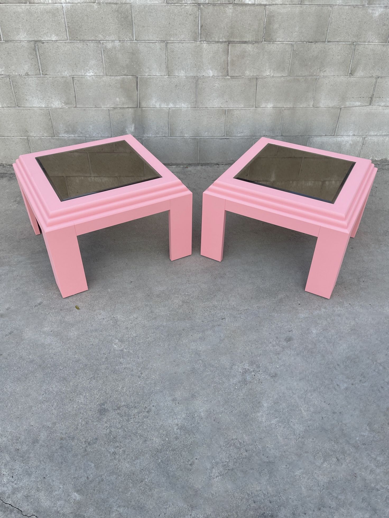 1980s Mexican Mirrored Glass End Tables