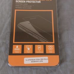 2pk ZTE Blade Z Max Z982 Full Coverage Tempered Glass Screen Protector/Black
