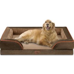 Dog Beds for Extra Large Dogs, Waterproof Orthopedic Foam XL Dog Bed with Bolster