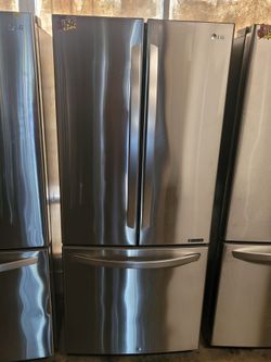 LG 30" Wide Apartment Size Stainless Steel French Door Refrigerator With Ice Maker