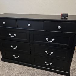 Black Dresser With Gray Hardware 