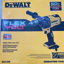Exclusive🔥 DEWALT FLEXVOLT 60V MAX Cordless Brushless 1/2 in. Concrete Mud Mixer/Drill with E-Clutch (Tool Only