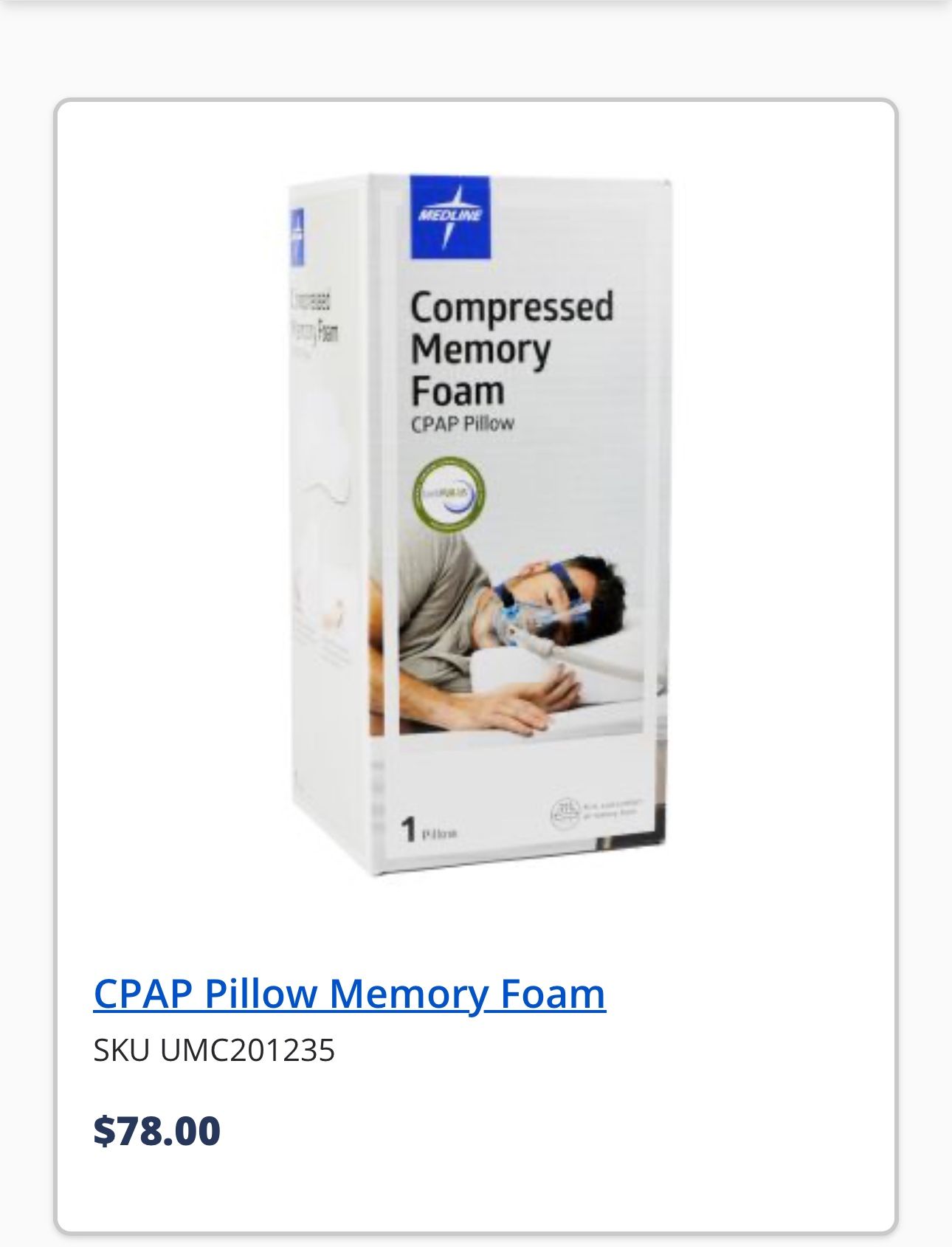 Med line Compressed Memory Foam CPAP Pillow