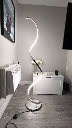 Modern Spiral LED Floor Lamp, Chrome