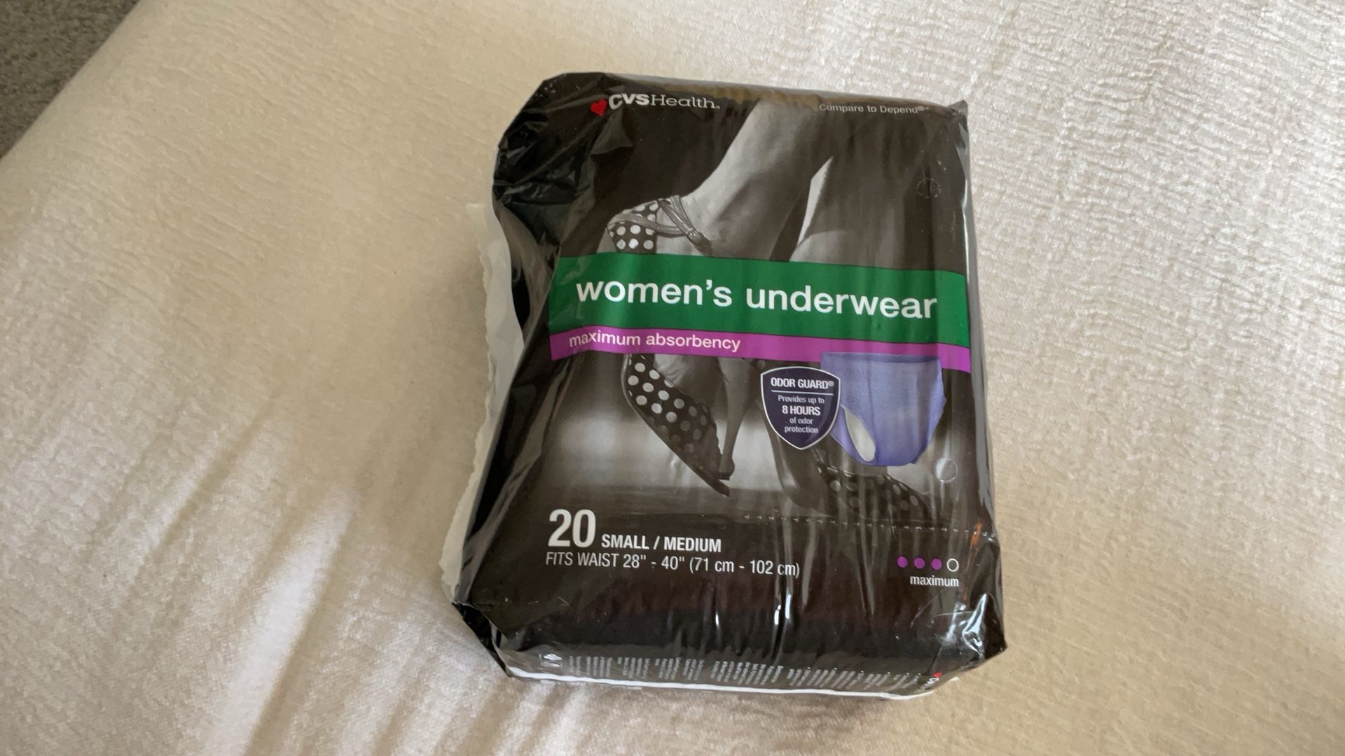 CVS HEALTH WOMEN’s DISPOSABLE UNDERWEAR SIZE S/M 20 Count