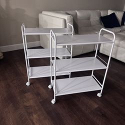 New 2 Metal Rolling Shelves